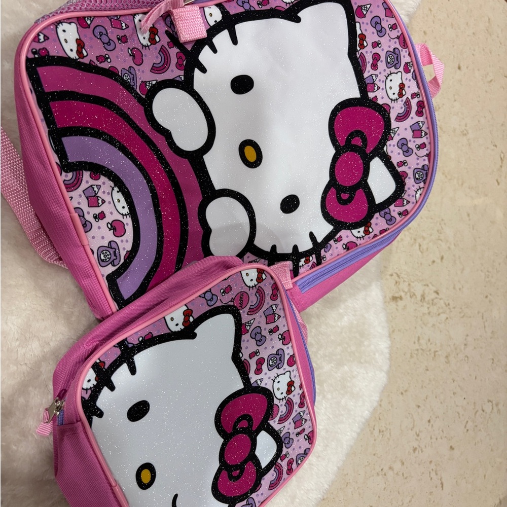 Hello Kitty Pink and White Kids Backpack Set
